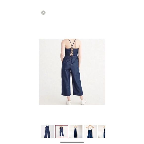 Abercrombie & Fitch Lace Up‎ Back Straight Leg Jumpsuit Size 4 NWT - Picture 11 of 11